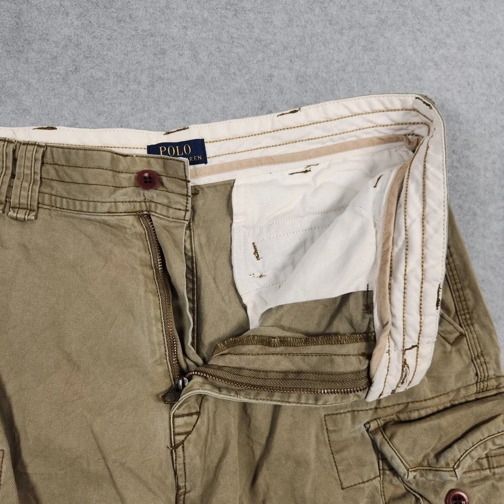 Polo Ralph Lauren Cargo Shorts 34 Brown Baggy Military Paratrooper 9